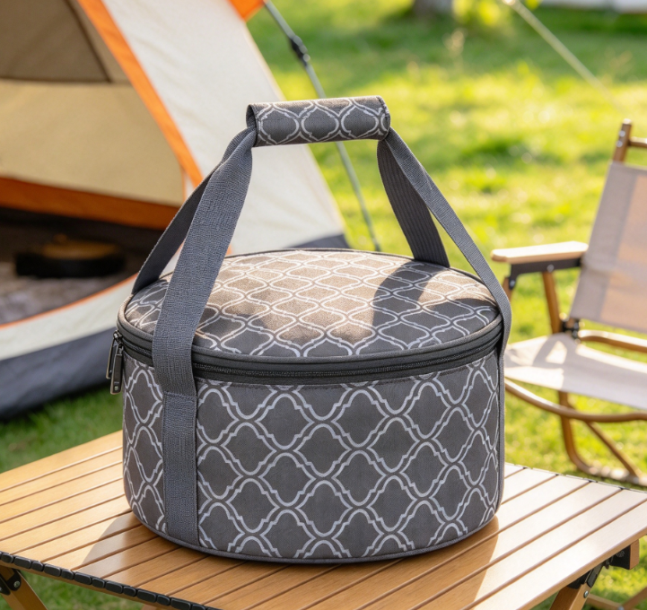 Round Insulated (Thermal/Cooler) Tableware Bag for Food Storage