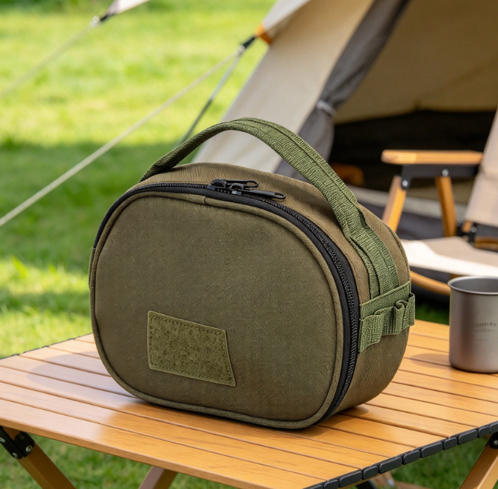 Camping Tableware Organizer – Multi-Cup Capacity (Green)