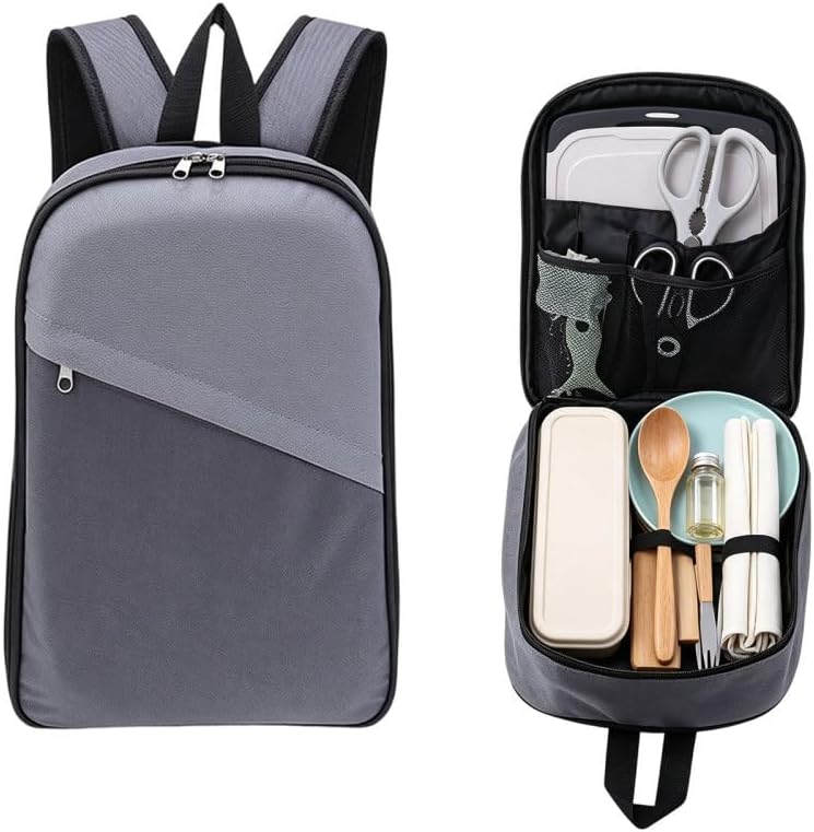 Camping Tableware Organizer, Portable Kitchen Utensil Storage